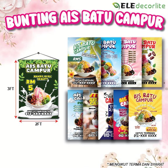 ABC / MIXED ROCK WATER / ABC SAW / รถบรรทุกอาหาร / FOOD SHOP 2ft x 3ft / 2ft x 4ft / 2ft x 5ft