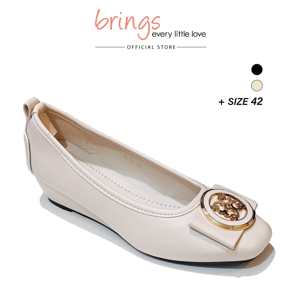 Brings Women Wedges BR3596 - สีดํา/งาช้าง