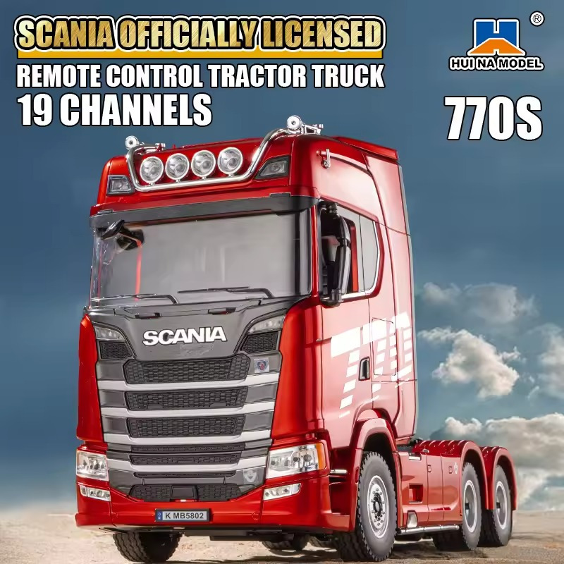 HUINA 1501 1:18 Scale 19-Channel 2.4GHz รีโมทคอนโทรล Scania 770S V8 รถบรรทุกพร้อมแสงและเสียง