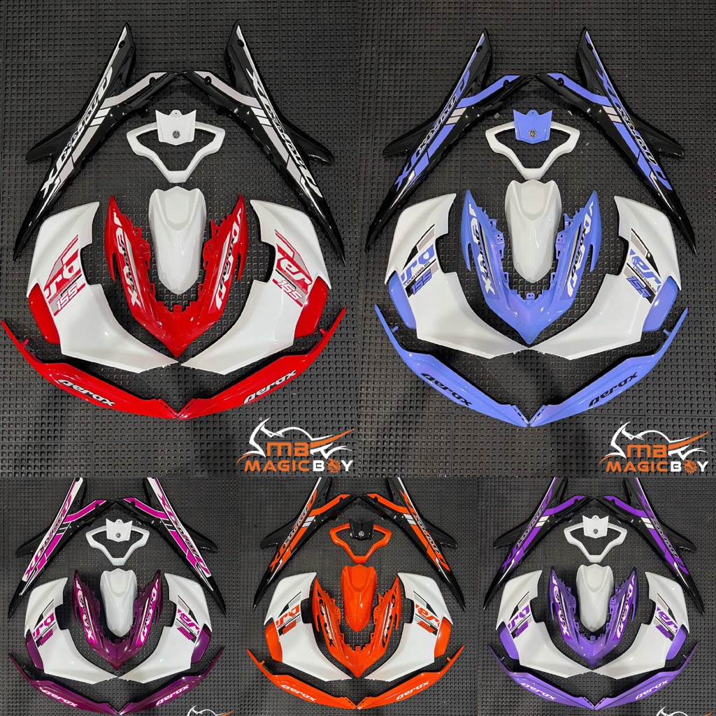 BODY COVER SET NVX V2 AEROX (61) WHITE RED / WHITE T.BLUE / WHITE CANDY PURPLE / ORANGE / ROYAL PURP