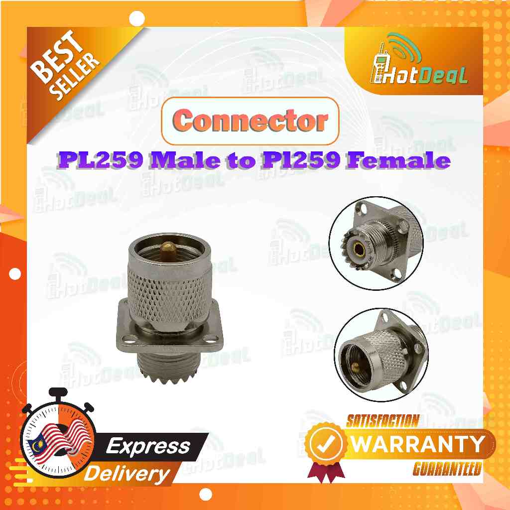 ขั้วต่อ Pl259 ชายกับ PL259 หญิง Mount Flange