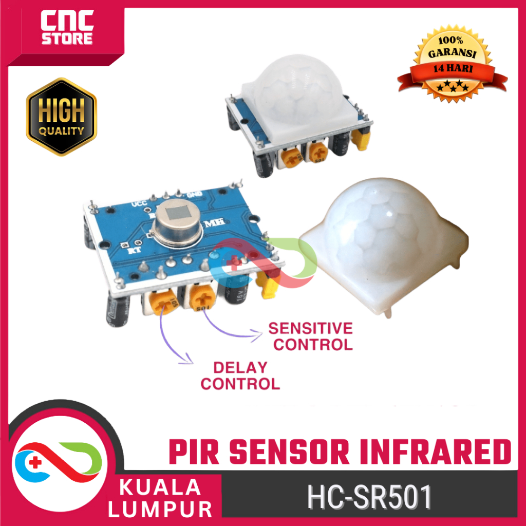HC-SR501 SR501 PIR MOTION SENSOR PYROELECTRIC INFRA เซ็นเซอร์สีแดง