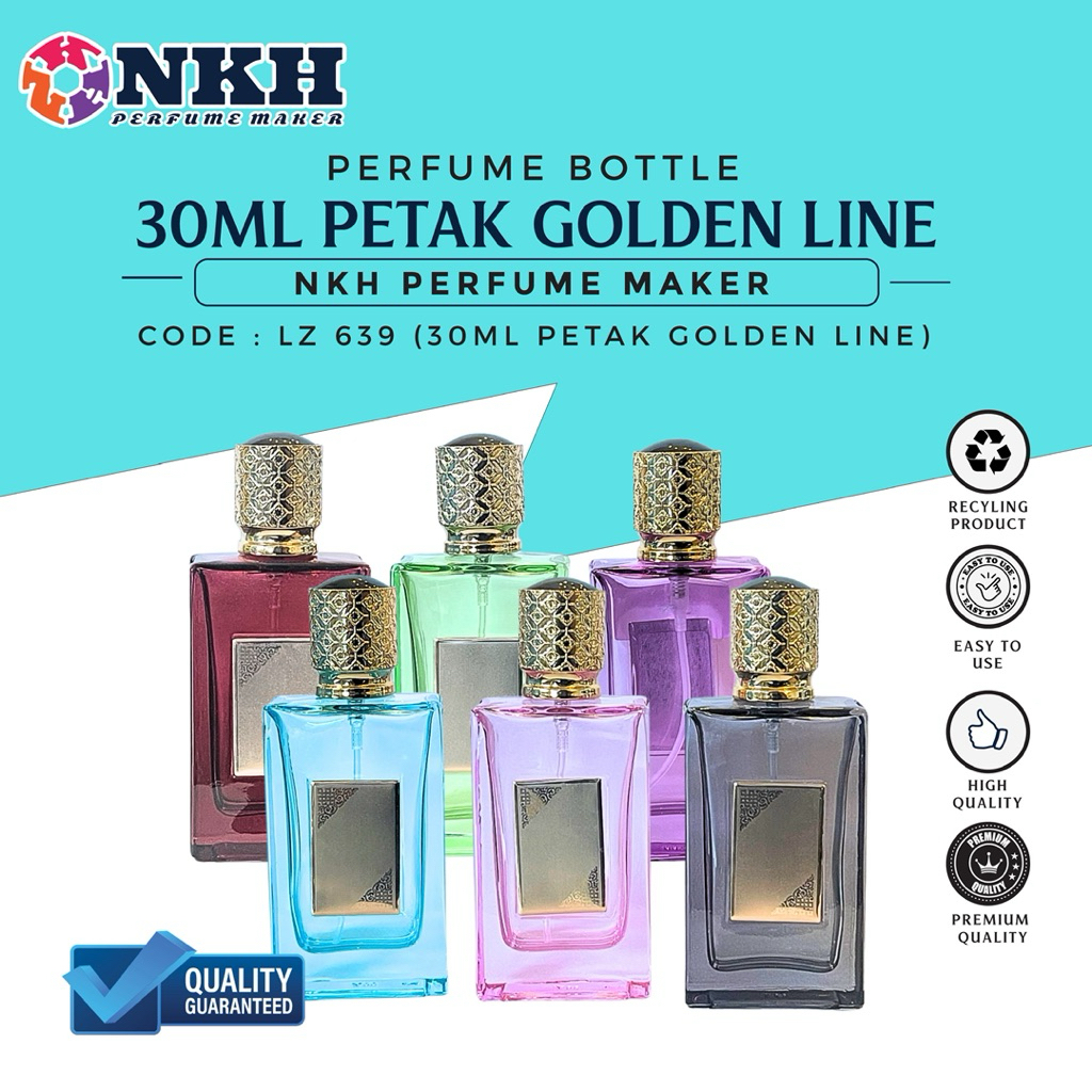 [ 1 ชิ้น ] EMPTY 30ML GOLDEN LINE PERFUME OIL BOTTLE (LZ 639)