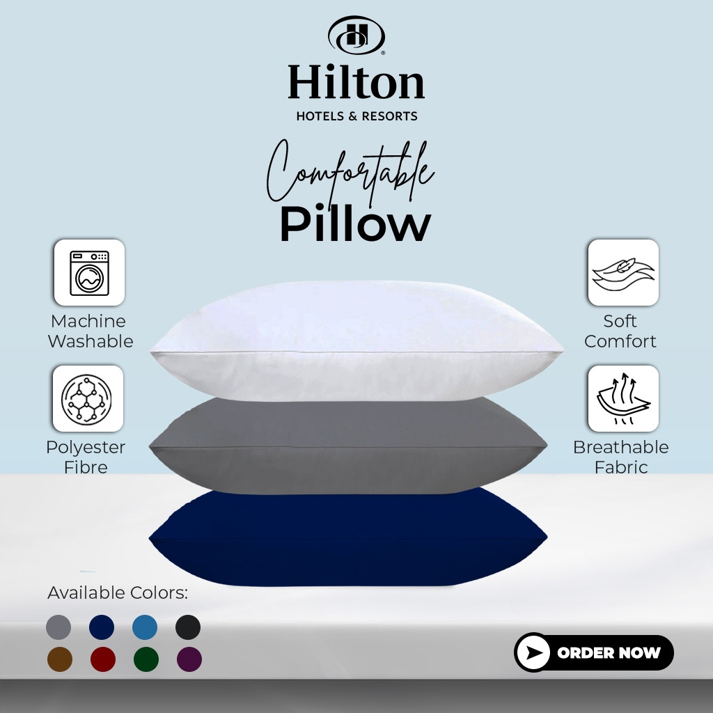 Premium Comfort Hilton Pillow ️ 5 Star Hotel Quality 1000g Fluffy Standard Size Bantal Kekabu