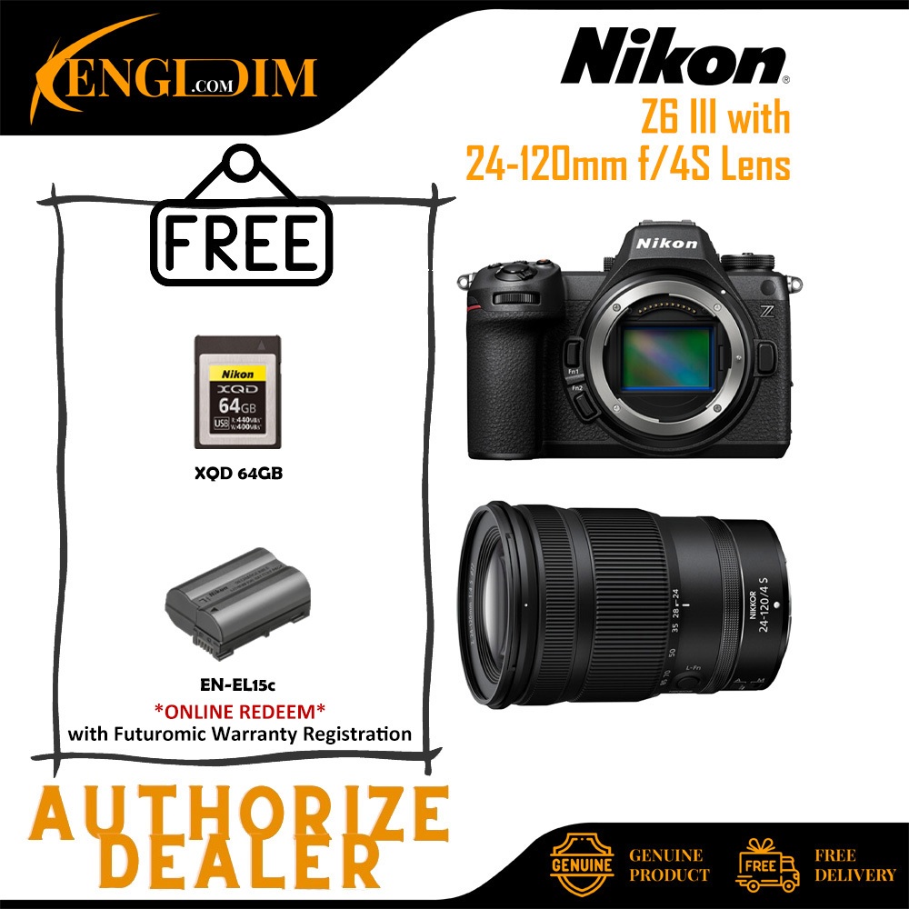 กล้อง Mirrorless Nikon Z6 III / Z6III พร้อมเลนส์ 24-120 มม. f/4 S