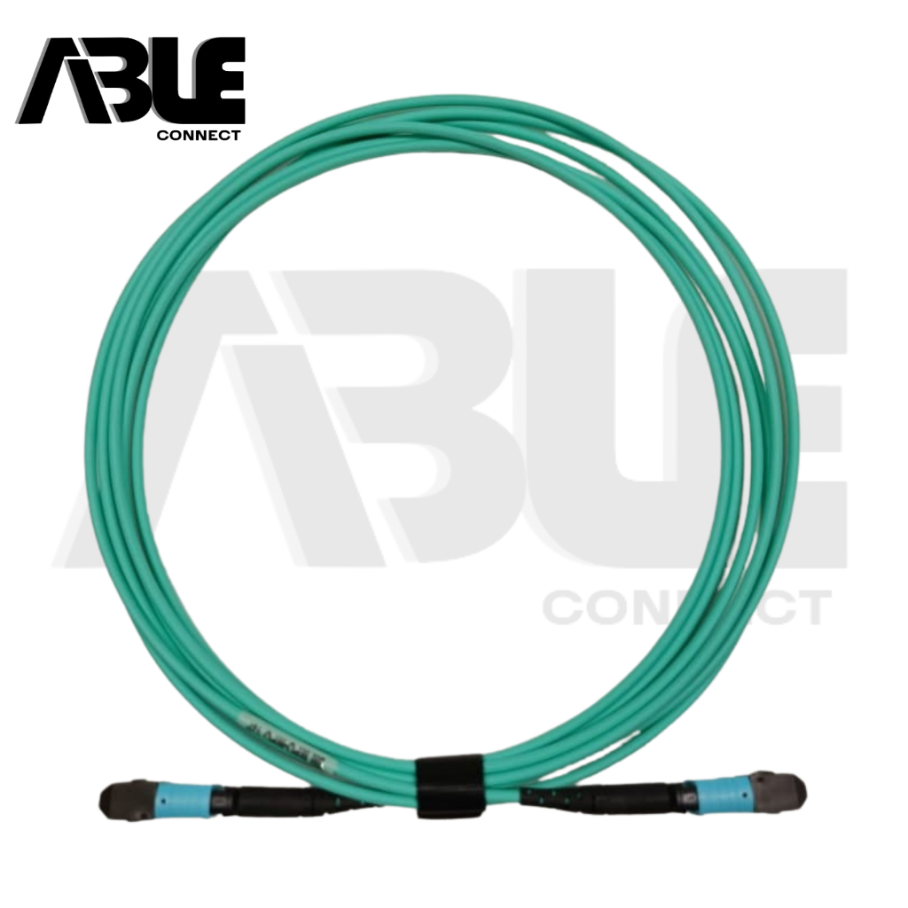 MPO ถึง MPO เชื่อมต่อได้ OM4 MPO-MPO 3MM TYPE B LSZH 50/125 Multimode 12 CORE FIBER PATCH CORD CABLE