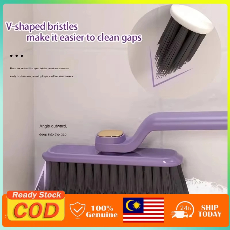 Berus Pembersih Jubin Bilik Mandi Celah Deflage แปรงทําความสะอาดรอยแยกหมุนได้ 多能地板刷清洁刷子强力