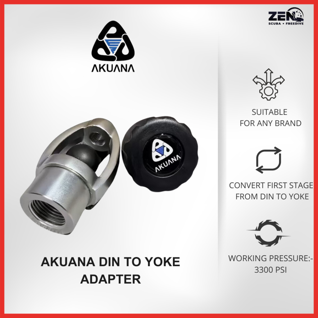 AKUANA Din To Yoke Adapter 232Bar สําหรับตัวควบคุมดําน้ํา Scuba First Stage