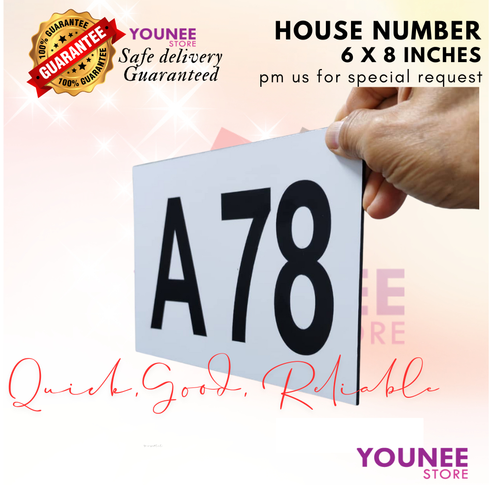 HOUSE NUMBER / SHOP LOT NUMBER / NOMBOR KEDAI BANAIN SIZE 6 X 8 INCHES