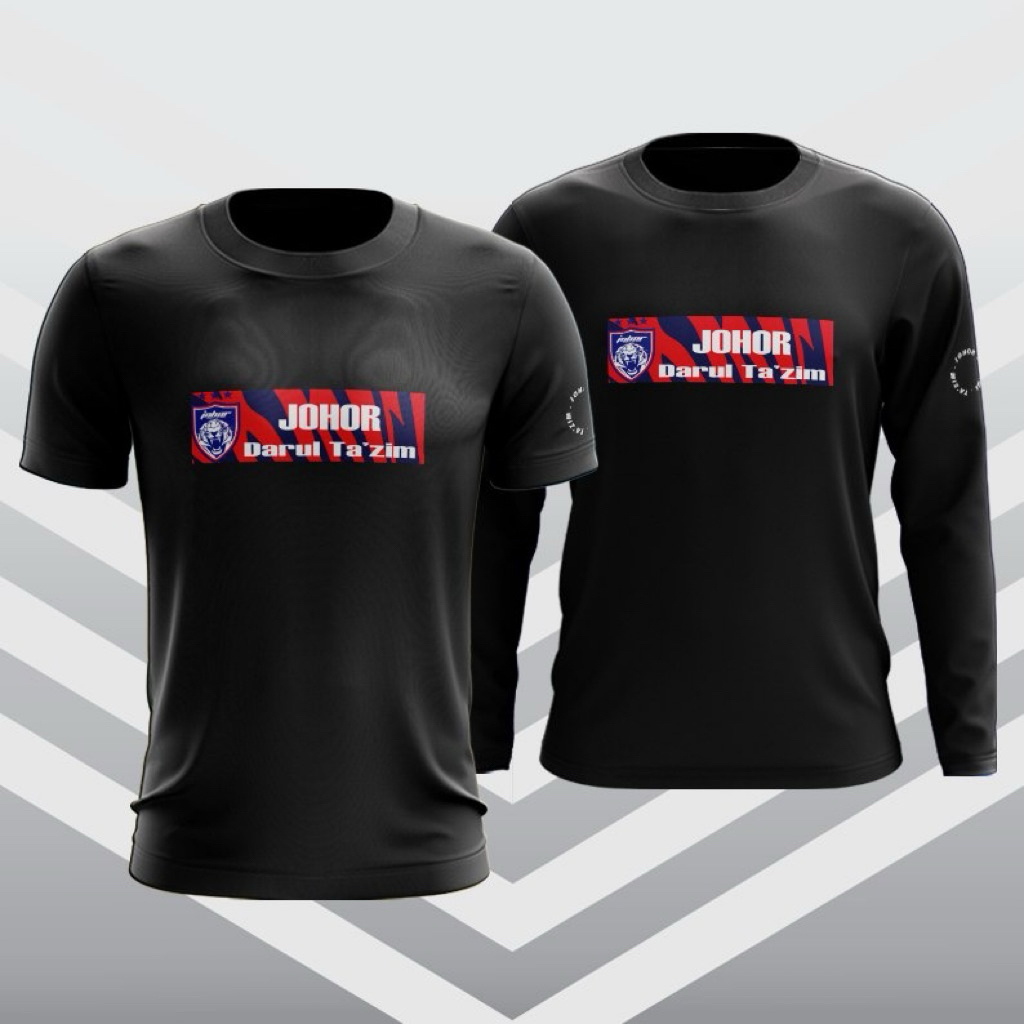 เสื้อยืด johor ไมโครไฟเบอร์ JOHOR DT (JDT) แขนสั้นสีดําและแขนยาว
