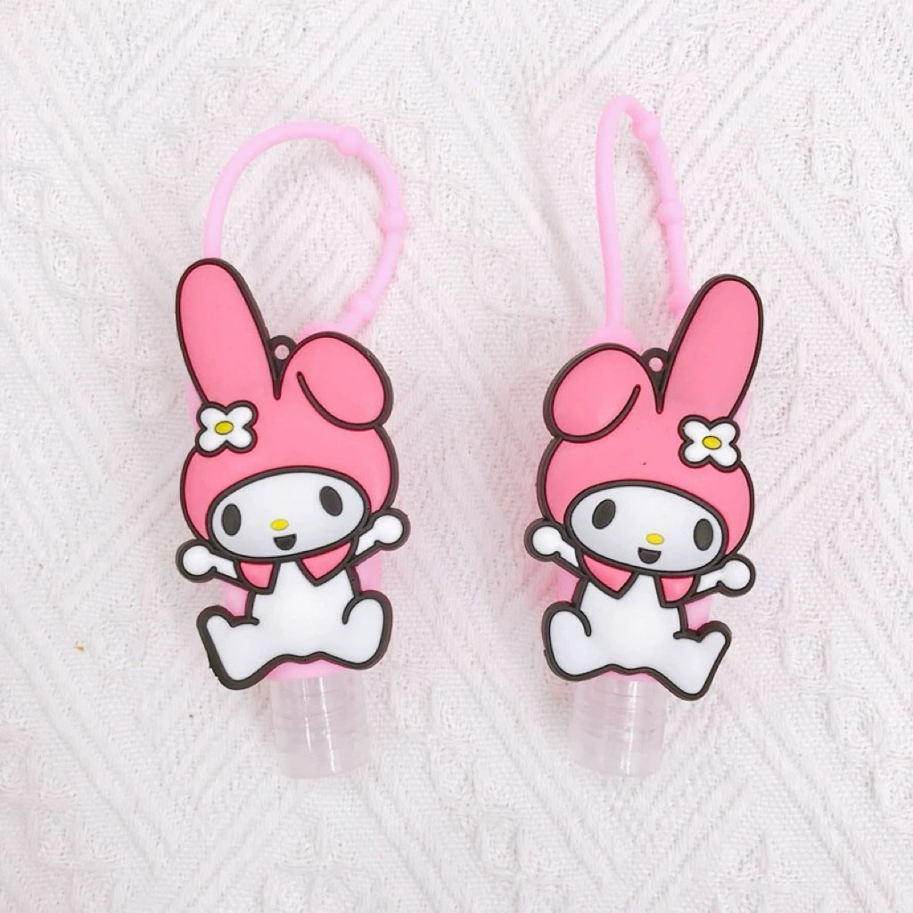 ZA2 Sanrio Melody 30ml Bath Body Sanitizer ขวดซิลิโคนต้านเชื้อแบคทีเรียผู้ถือ美乐蒂分装瓶 J84