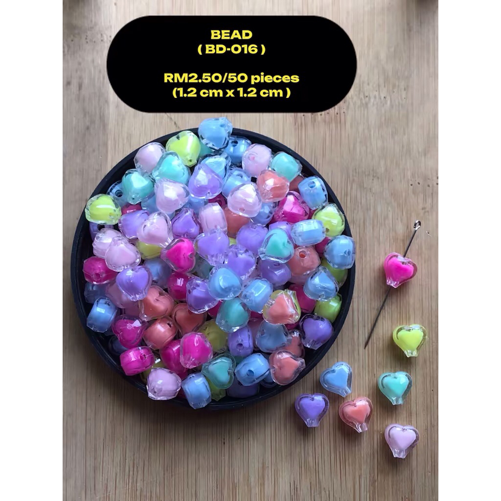 RM2.50/50 kyping : BD-016 - Manik - Bead - 1.2 cm x 1.2 cm