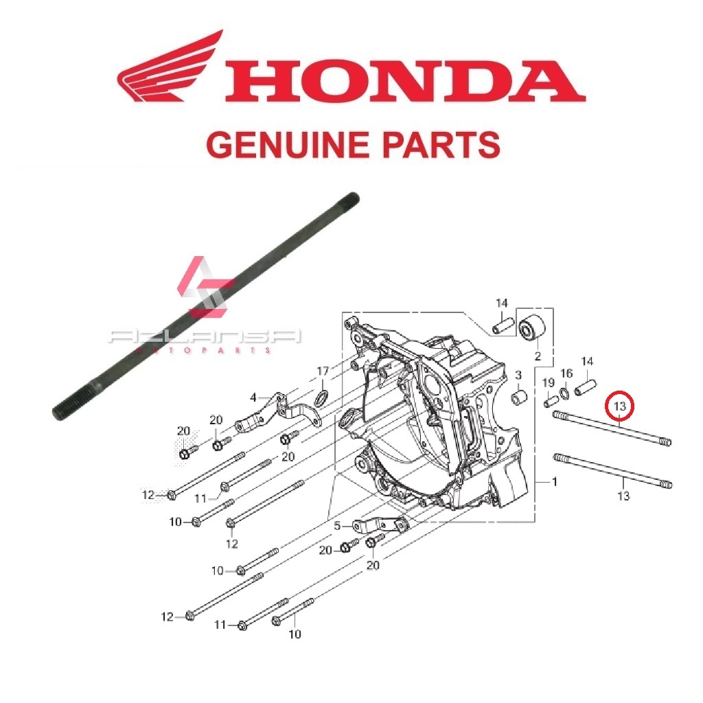 Bolt A Stud 8x209.2 ( 90031-K0R-V00 ) ADV 160, PCX 160 & Vario 160 💯 อะไหล่