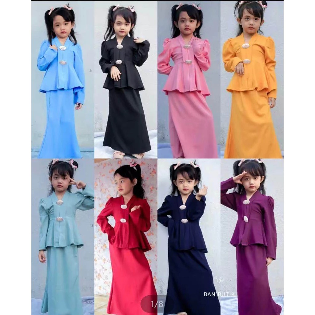 BAJU KABAYA BUDAK BAJU RAYA KABAYA Raya 2025 Kurung Budak Baju Muslimah Kids