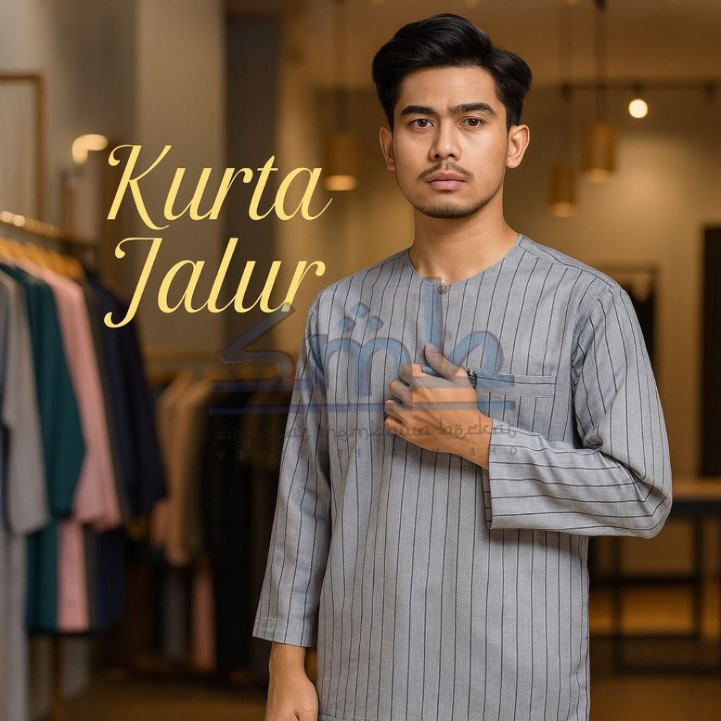3-Quarter Sleeve Striped Kurta / Three-Quarter Sleeve Striped Kurta