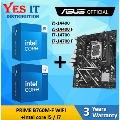 ASUS PRIME B760M-F WIFI ( LAG 1700 / DDR5 / WIFI 6 ) + Intel Core i5-14400 / 14400F / i7-14700 / i71