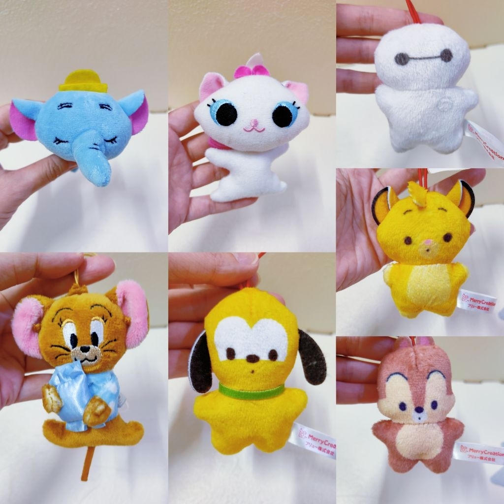 Preloved soft toy SKC43/ พวงกุญแจ Baymax Big Hero พลูโต Urupocha-chan Chip n Dale Tom and Jerry Dumb