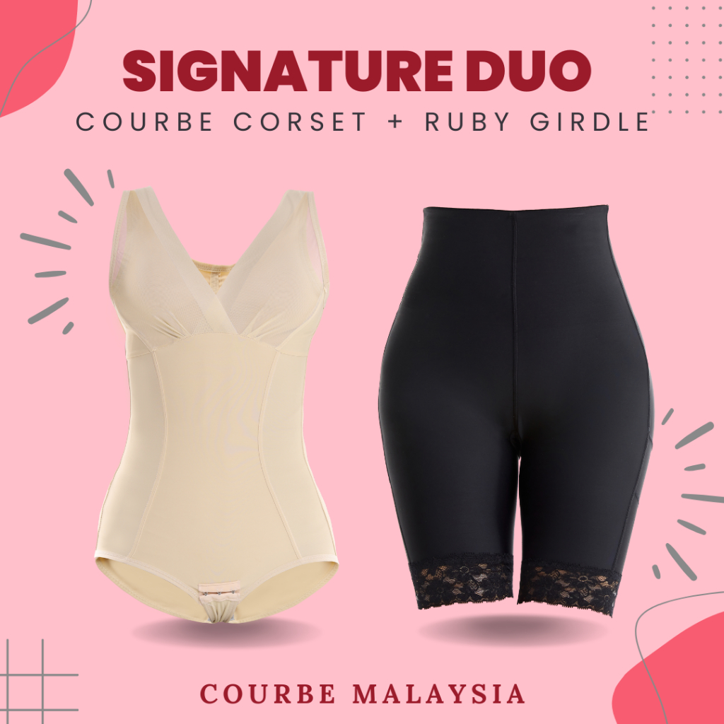 [Signature Duo B] BIEGE Premium Corset + เข็มขัดทับทิมสีดํา