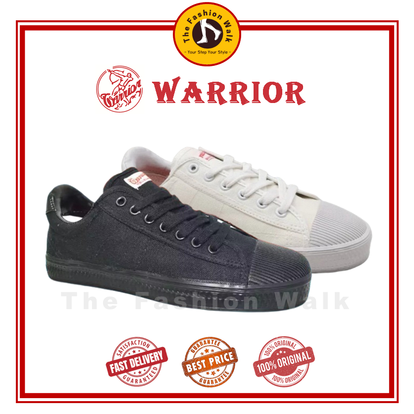 WARRIOR Black / White School Shoes Kasut Sekolah Warrior Kasut Tak WB-8