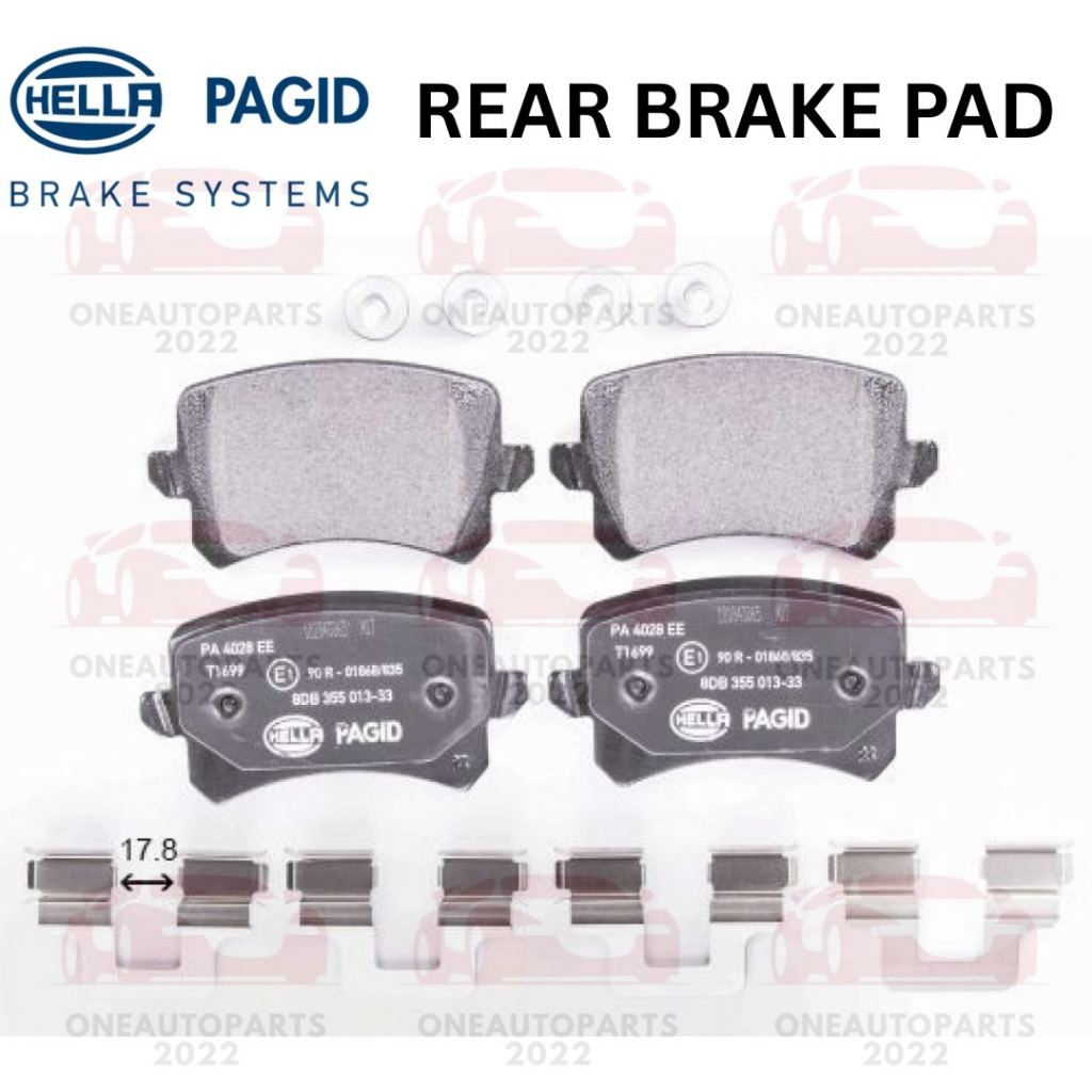 HELLA PAGID GERMANY REAR BELAKANG BRAKE PAD VW GOLF MK6 GTi VW CC B6 1.8 VW PASSAT B7 1.8 SHARAN 2.0