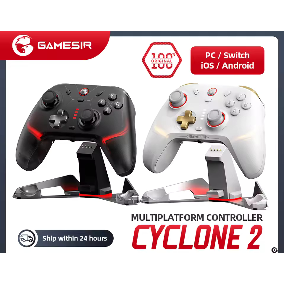 Gamesir Cyclone 2 Tri Mode คอนโทรลเลอร์สําหรับเล่นเกมหลายแพลตฟอร์ม TMR Sticks Hall Effect Triggers