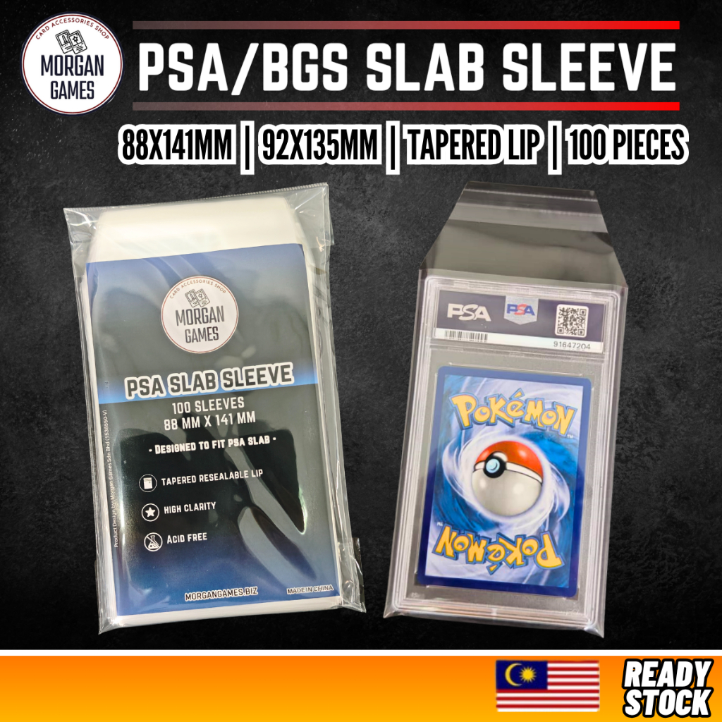 Morgan Games 100 ชิ้น PSA/BGS Slab Sleeve 10C หนาสําหรับ PSA BGS Slab