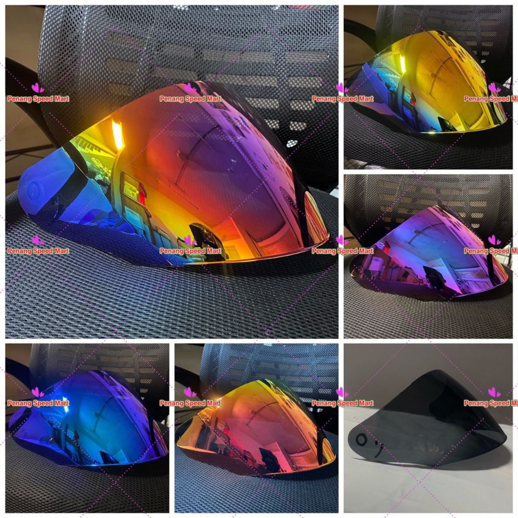 AKILA NHK S1-GP HELMET VISOR S1 GP Siang Malam Crystal Visor DARK GREY RAINBOW REVO RED/BLUE/BLUE GO