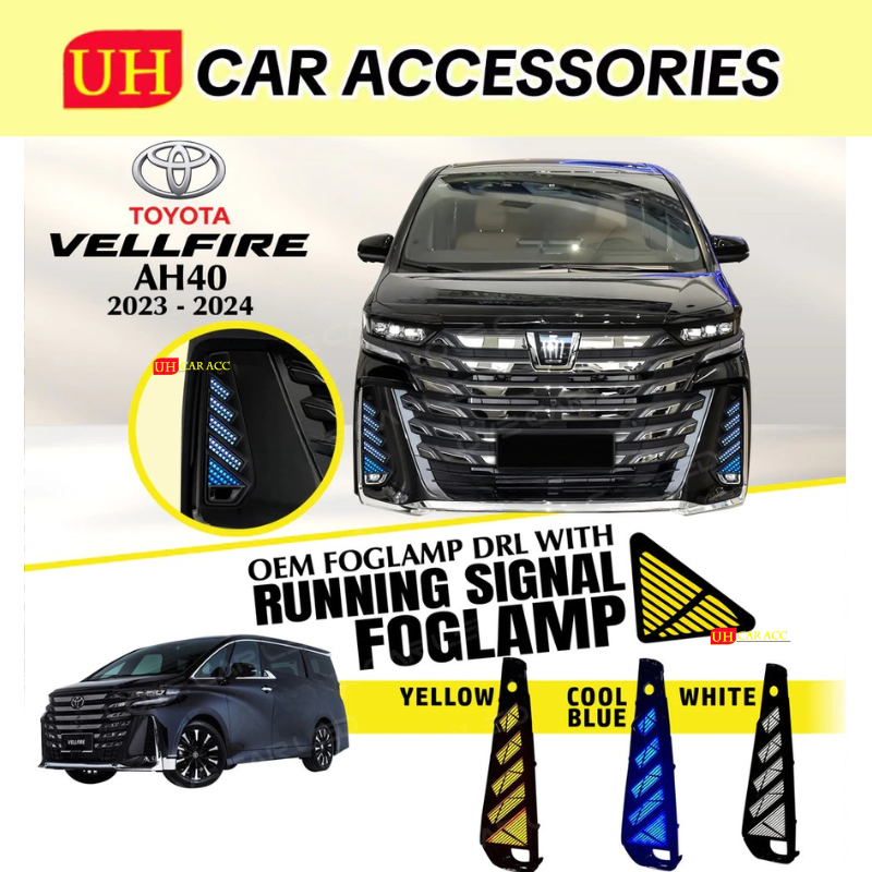 TOYOTA VELLFIRE AH40 3 COLOUR DAYLIGHT DRL RUNNING LIGHT SIGNAL MODELLISTA 2023 - 2025 LED FOG LIGHT