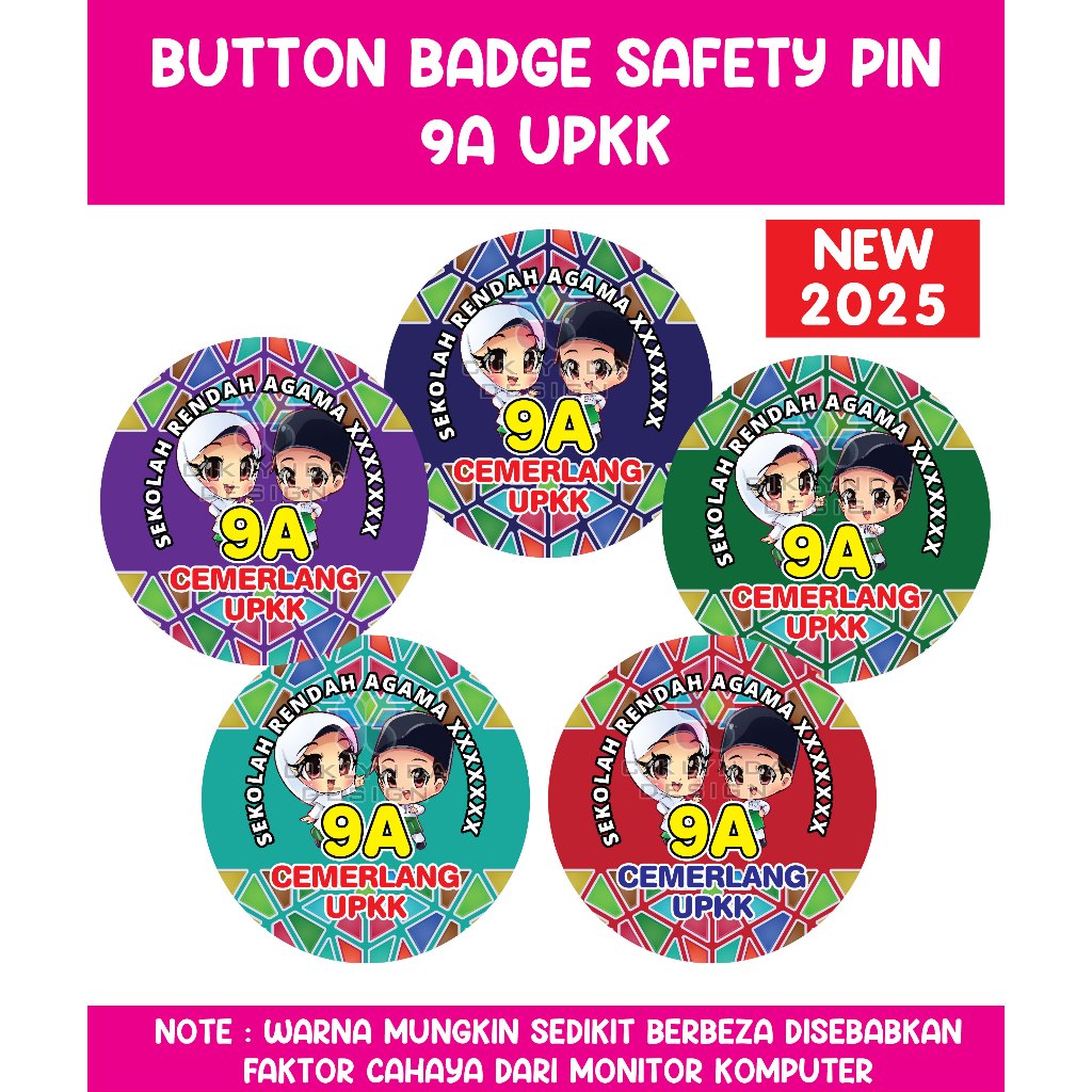 BUTTON BADGE SAFETY PIN - 9A CEMERANG UPKK