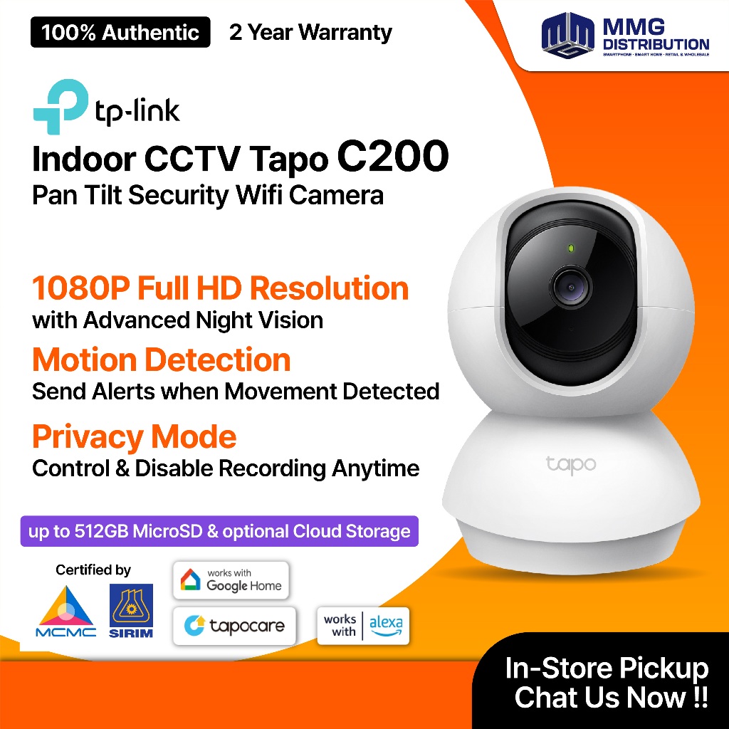 TP-Link Tapo C200 กล้องวงจรปิด WiFi ในร่ม 3MP 2K QHD Night Vision Security กล้อง IP การตรวจจับการเคล