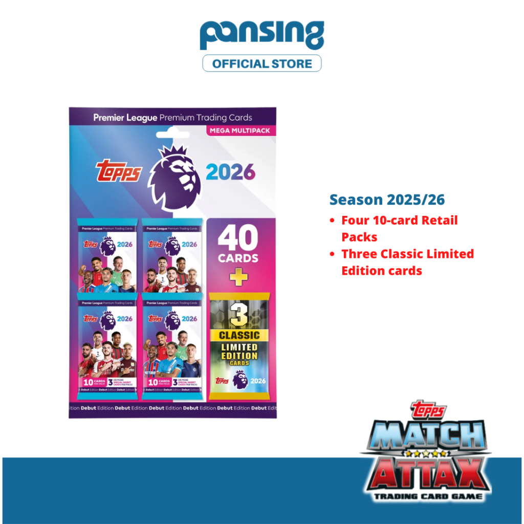 TOPPS Premier League 25/26 Mega Multipacks Trading Card Game 2025 (40 ใบ) TCG