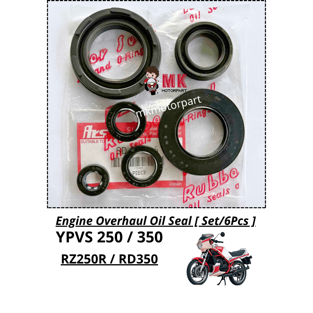 [ ARS ] Yamaha YPVS 250 LC250 RZ250R / YPVS 350 LC350 RD350 ชุดซีลน้ํามันเครื่อง Overhaul [ Set/6Pcs