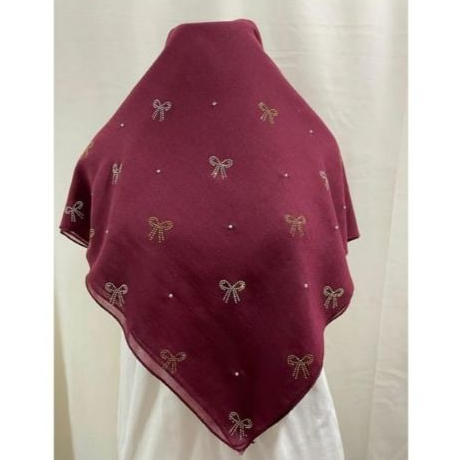 Astana Ribbon Tudung Bawal Cotton Premium Baidang 50" Batu Manik Tabur