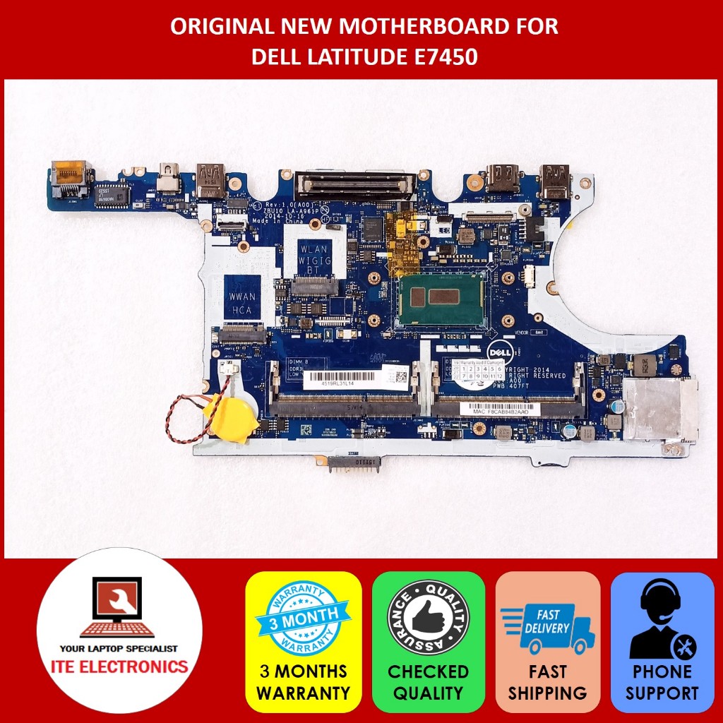 DELL E7450 MOTHEBROARD ZBU10 LA-A961P REV1.0 (A00)