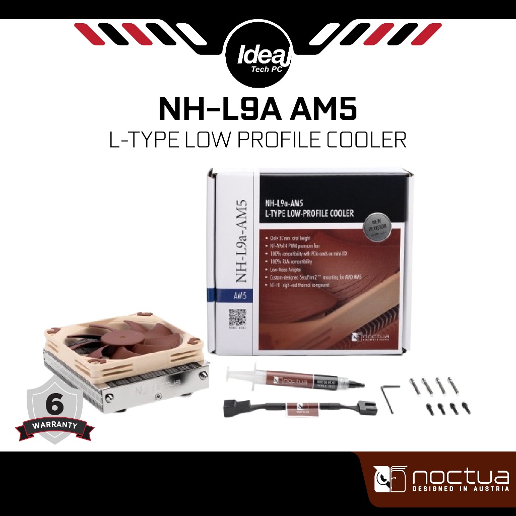 NOCTUA NH-L9A AM5 BROWN PREMIUM LOW PROFILE CPU COOLER สําหรับ AMD AM5
