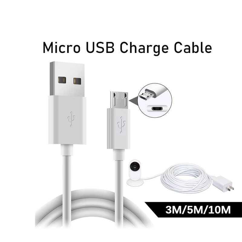 สายชาร์จ Micro USB 3M /5M /10M สําหรับ Xiaomi Cctv C300