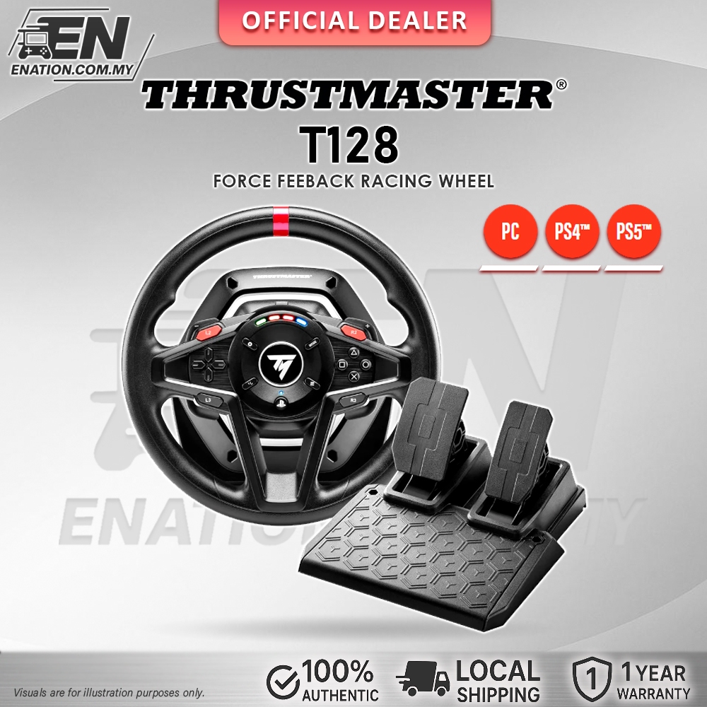 ล้อแข่ง Thrustmaster T128 พร้อมแป้นเหยียบแม่เหล็กเวอร์ชัน PC/PS | ประกัน1ปี