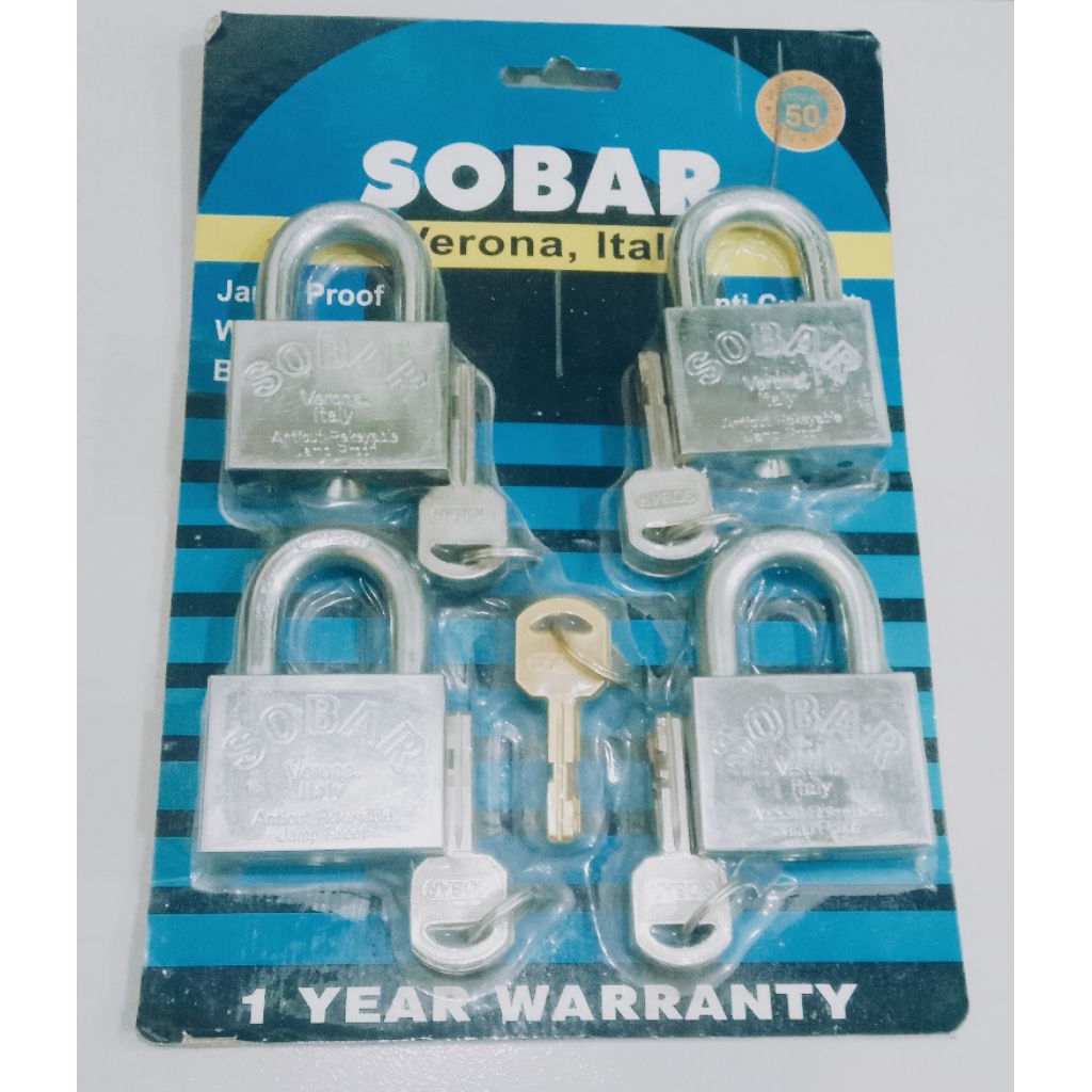 SOBAR-Verona, อิตาลี- Heavy Duty /Jamp-Proof/ Anti-Cut 50/40mm Master Key , Key Alike System/ Mangga