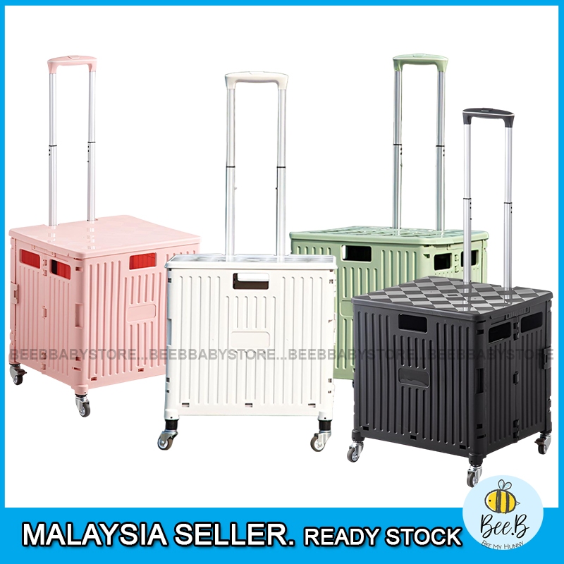 KFTroli กระเป๋าเดินทางแบบกลิ้งแบบพกพากล่องเก็บของความจุขนาดใหญ่รถเข็นมัลติฟังก์ชั่ปิคนิคออแกไนเซอร์ก