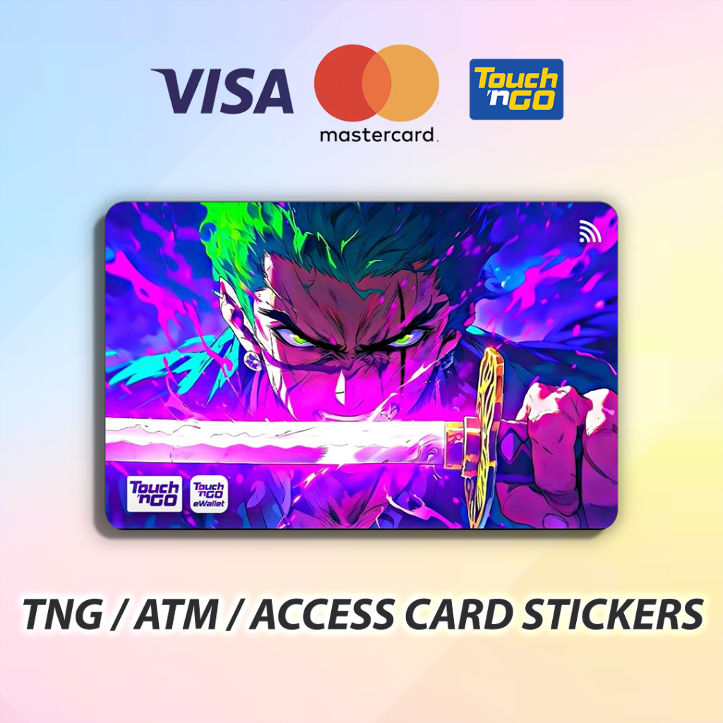 Luffy Zoro One Piece -Sticker Touch n Go TnG Skincard สําหรับ TnG / ATM / บัตรเครดิต / การ์ดการเข้าถ