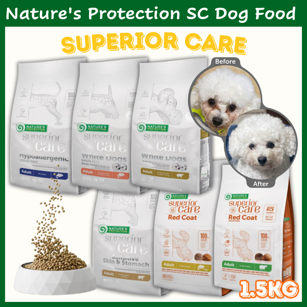 GUN PET Natures Protection อาหารสุนัข 1.5กก. Lamb Salmon White Dog Makan Anjing Nature Protection