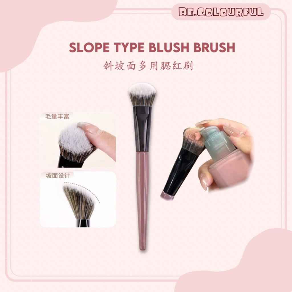 แปรงปัดแก้ม Type แปรงรองพื้น Small Broom Slope Type Blush Brush แปรงรองพื้น