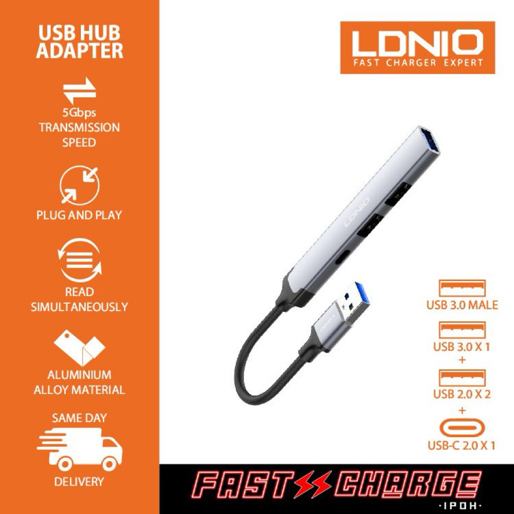 LDNIO อะแดปเตอร์ฮับ USB DS-44C