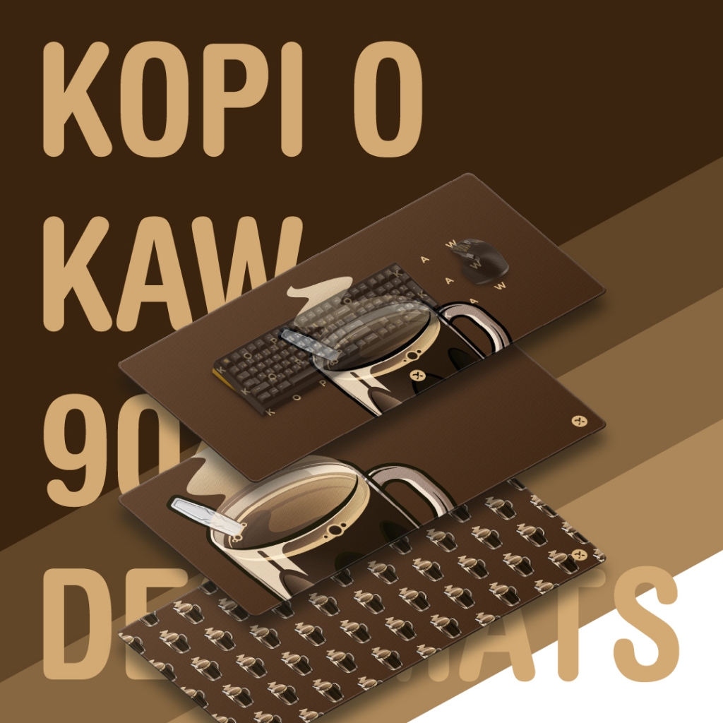 [9040 DESKMATS] TDX Studios Mamak Drinks Kopi O Kaw 90cm x 40cm In-House Deskmats