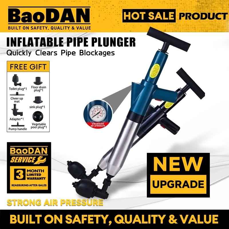 Toilet Plunger Multifunctional Inflatable Pipe Plunger Air Pressure Pump Clog Remover Drain Blaster 