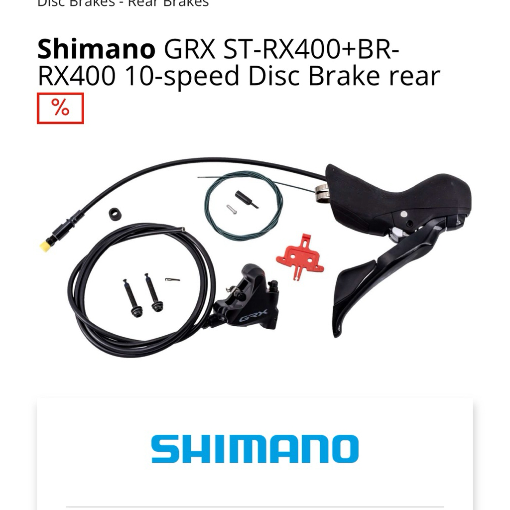 ด้านหลัง Shimano GRX ST-RX400 R w BR-RX400.