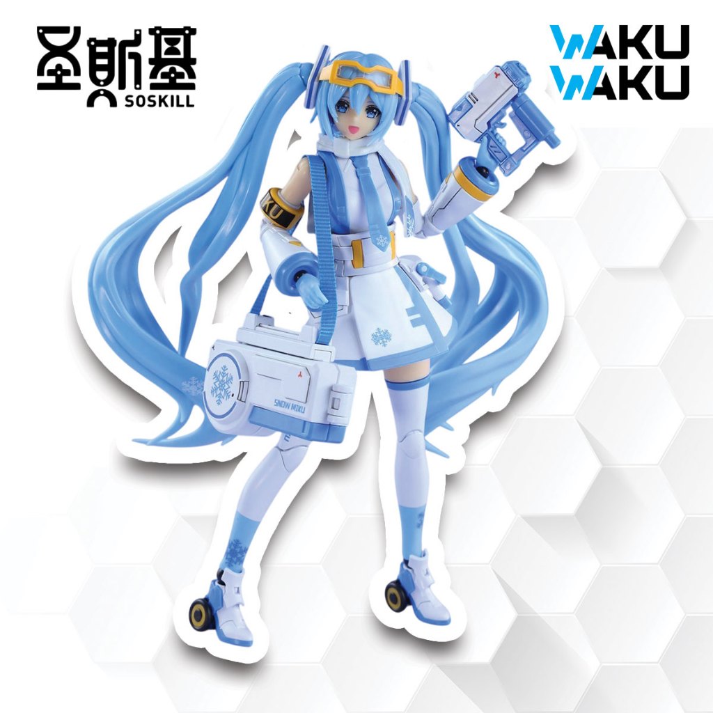 SOSKILL Hatsune Miku Snow Miku Frozen Echo + เลื่อน + กระต่าย - ชุดโมเดล