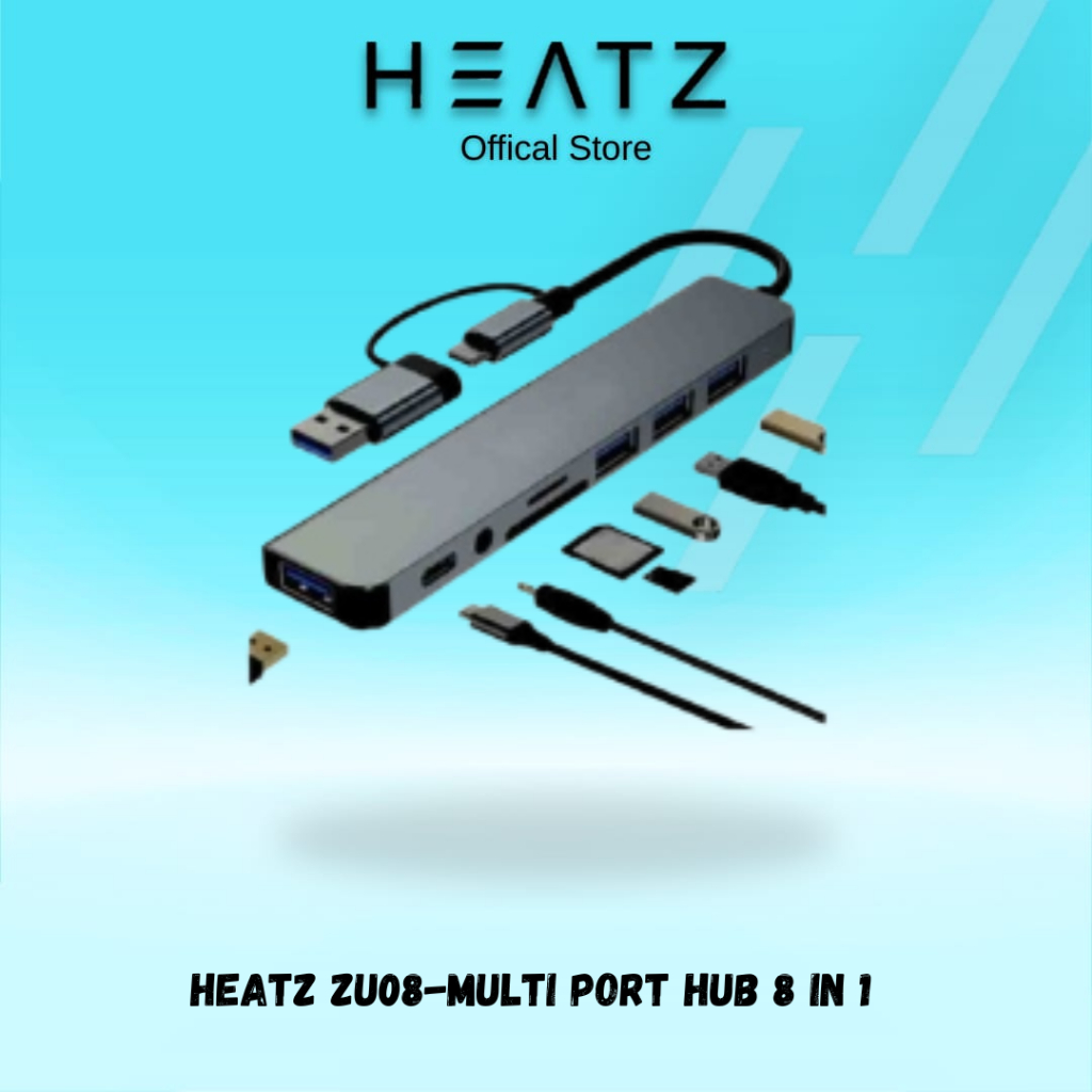 HEATZ ZU08 ฮับหลายพอร์ต 8 In 1
