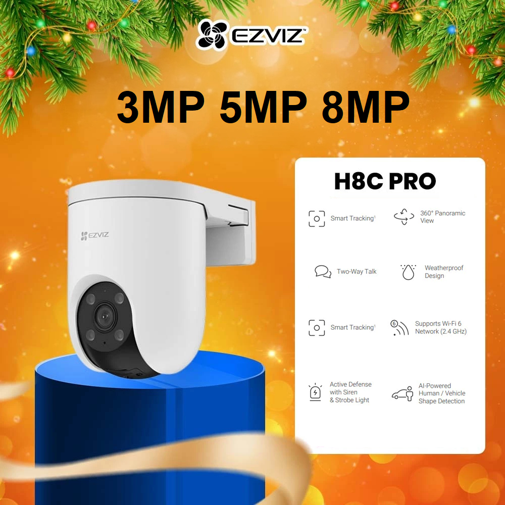 Ezviz H8C PRO กล้อง Wifi 3MP 5MP 8MP 3K 4K360 Rotation Alarm Night Color Talk