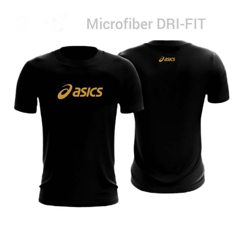 Gym Microfiber Gold@โลโก้เสื้อยืดUnisexขนาดXS SML XL XXL 3XL GYM Trainningวิ่งฟุตซอลกีฬาTee
